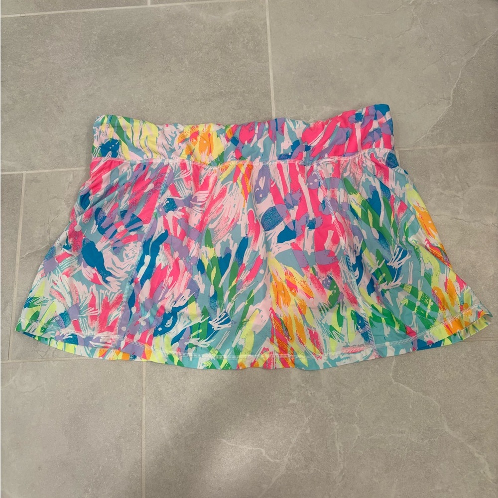 Lilly Pulitzer Luxletic Josephine Skirt Skort in Multi Sparkling Sands Size XL - Picture 7 of 10